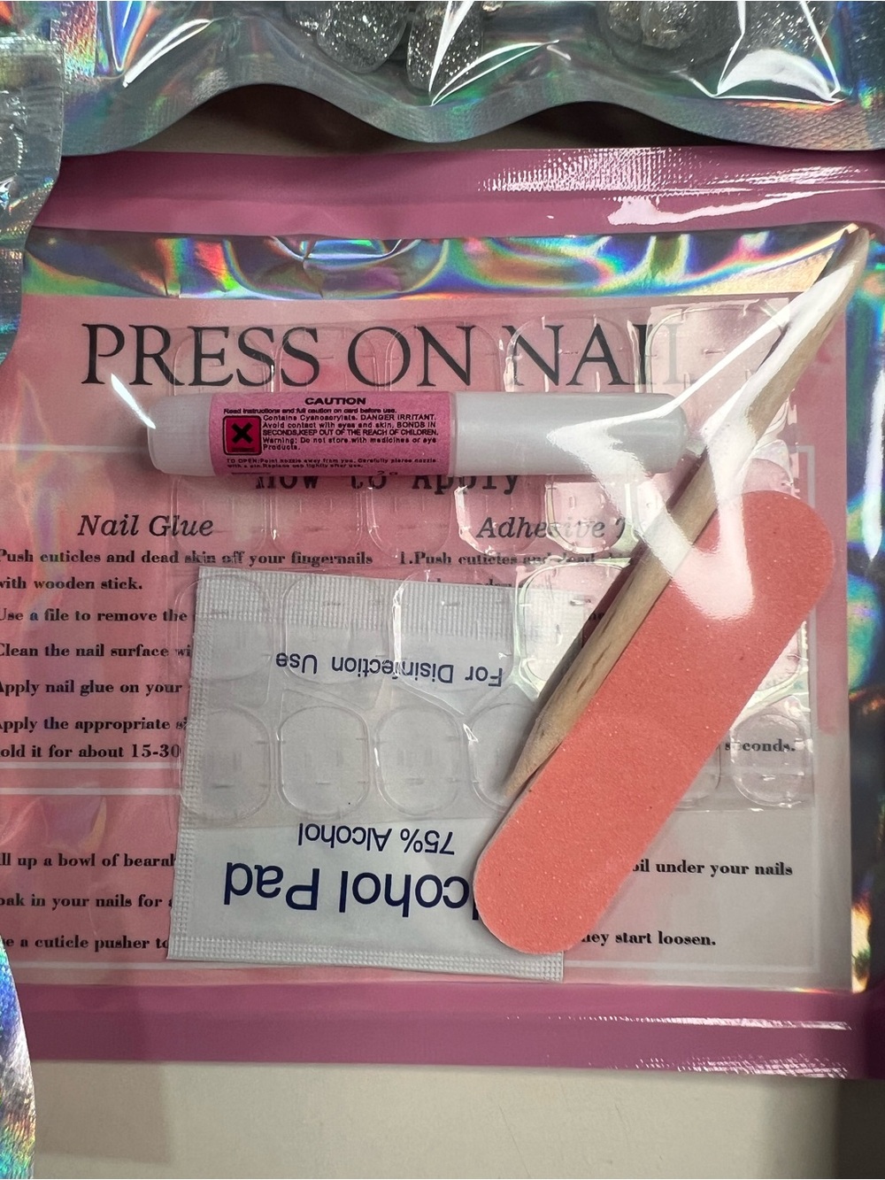 Press On Nail Sets - Bundle of 5 Multi Color Mix with nail kit - Picture 2 of 7